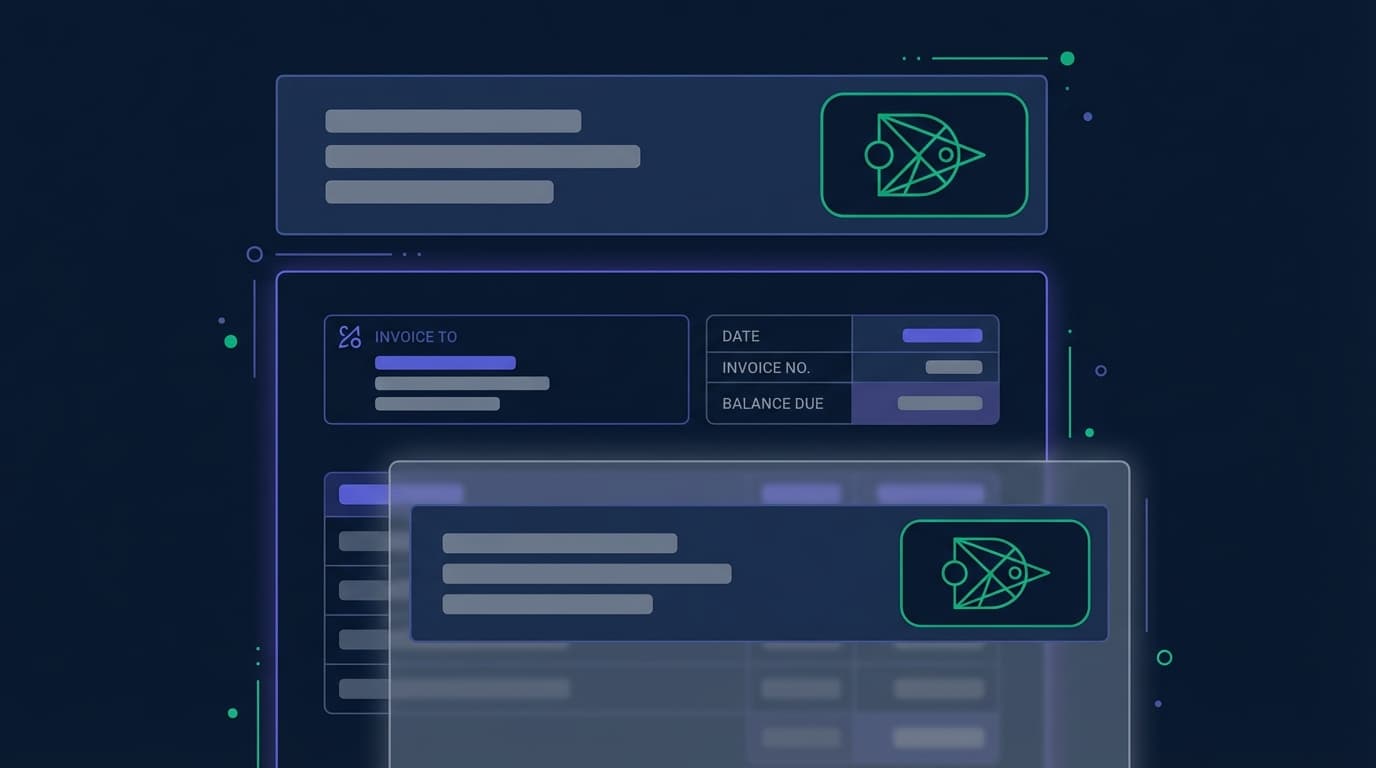 Logo on the right, company on the left in the header