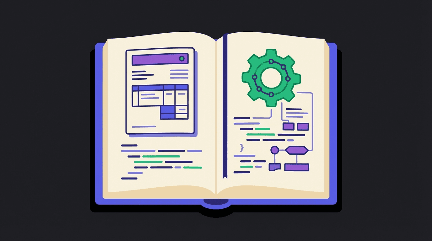 Open recipe book with snippet cards (QR, discount, logo, page number)